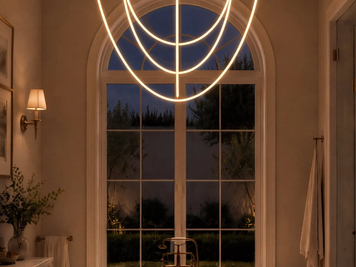 Aria catenary composition in satin nickel