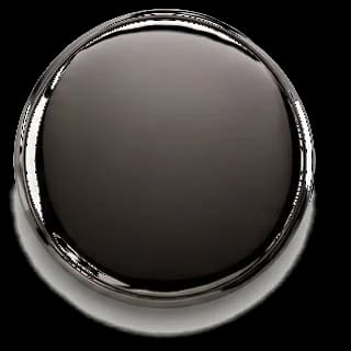 Black Polished Nickel finish sample — hand-applied metal disc