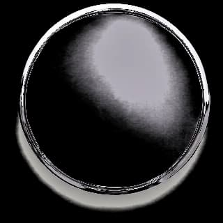 Polished Nickel finish sample — hand-applied metal disc